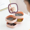 Rotatable 4 Layer Jewelry Organizer With Mirror