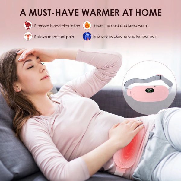 Portable Heating Pad for Cramps. Period Pain Relief Device & Menstrual Heating Pad Massager for PMS, Back Pain. Cordless 3 Heat Modes Menstruation Cramp Relief Massage
