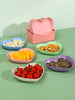 Pack Of 8 Heart Plate Set  Multi Color Plate Set With Stand